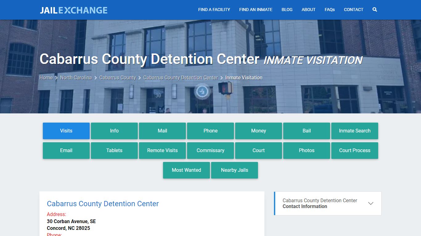 Inmate Visitation - Cabarrus County Detention Center, NC - Jail Exchange